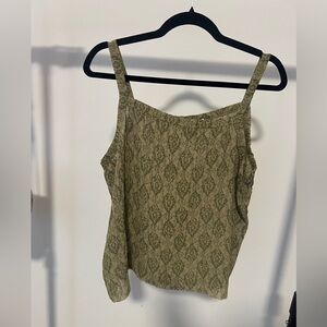 RAFAEL Olive and Beige Textured Blouse